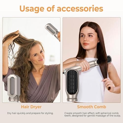 6 in 1 Hairstyler Rundbürstenföhn Haartrockner,Airstyler Lockenstab mit Luft, 3 Temperaturregelung, 1000w Föhnbürste, Geben Sie dem Haar Volumen, Glätten, Locken und Föhnen Sie Trockenes Haar thumbnail 4
