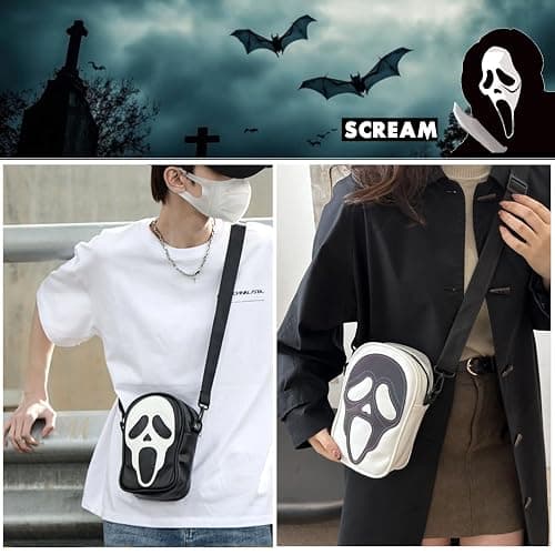 Tapp Collections Scream Ghost Face PU Crossbody Goth Sling Bag for Men And Women thumbnail 2