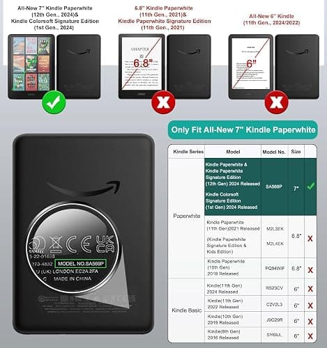 MoKo Hülle für 7" Kindle Paperwhite (12. Generation - 2024) und Kindle Colorsoft Signature Edition 2024, Ultradünne, Flexible, Transparente TPU-Schutzhülle, Klar thumbnail 2