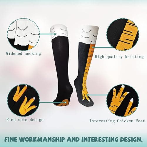 WHOTAY Crazy Funny Chicken Leg Socks for Women Men Novelty Chicken Feet Socks White Elephant Gifts for Adults Gag Gifts thumbnail 5