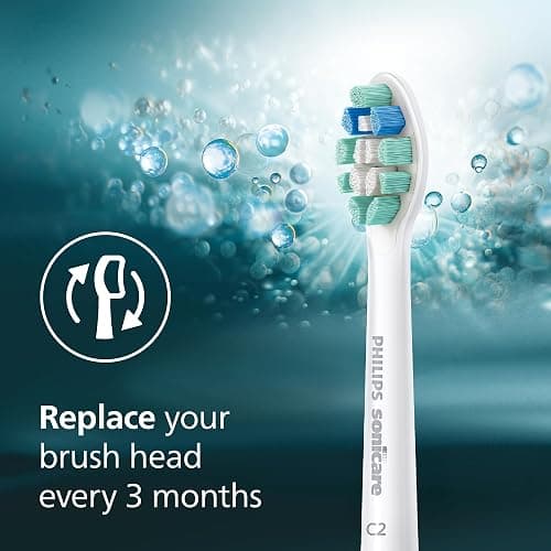 Philips Sonicare C2 Plaque Control - Genuine Replacement Electric Toothbrush Heads, White, 3 Pack, HX9023/65 thumbnail 6
