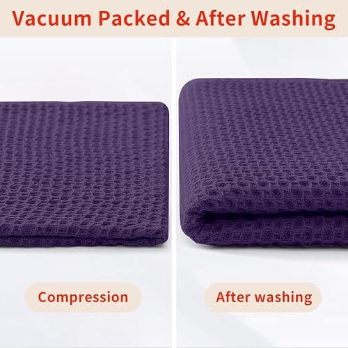 Homaxy 100% Cotton Kitchen Towels and Dishcloths Set, 12 x 12 Inches and 13 x 28 Inches, Set of 8 Bulk Kitchen Towels Set, Ultra Soft Absorbent Dish Cloths for Washing Dishes, Eggplant thumbnail 8