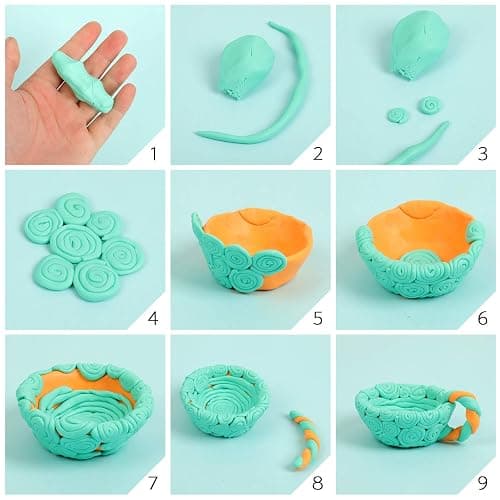 Polymer Clay 50 Colors, Modeling Clay for Kids DIY Starter Kits, Oven Baked Model Clay, Non-Sticky Molding Clay with Sculpting Tools, Gift for Children and Artists (50 Colors) thumbnail 7