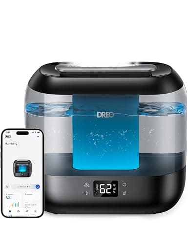 Dreo Smart Humidifiers for Bedroom, Top Fill 4L Supersized Humidifier Large Room with 28 dB, 36H Runtime, Touch/APP/Voice Control, Nightlight, Cool Mist Humidifiers for Baby, Plants, Indoor, Black - Image 1