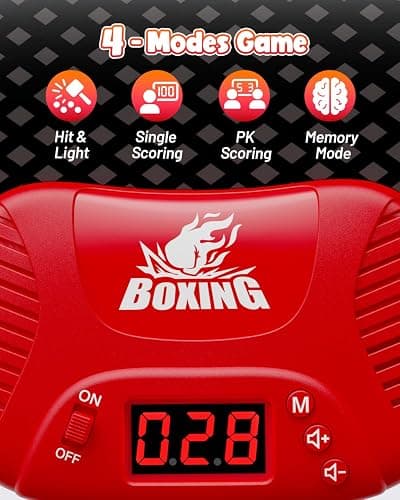 HopeRock Punching Bag for Kids, Boxing Set with Scoring, Light, Music, 4 Game Modes, Inflatable Boxing Bag with Gloves, Birthday Gifts Toys for 4-8-12 Years Old Boys thumbnail 3