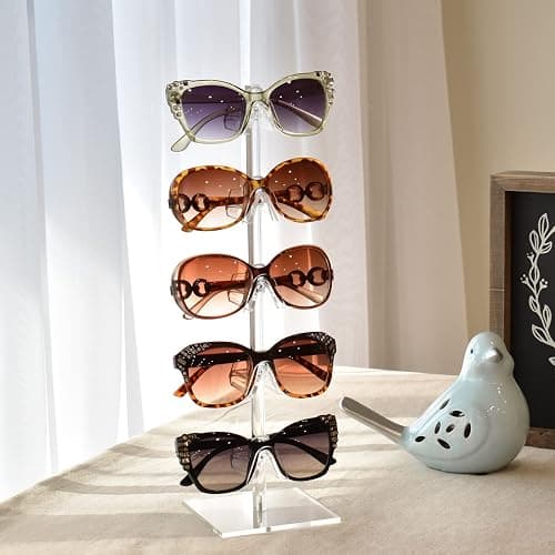 MOOCA 2 Pcs Set Premium Acrylic Sunglass Organizer, Glasses Holder, Sunglass Holder, Glasses Stand, Eye Glass Holder, 5 Frames for Each thumbnail 2