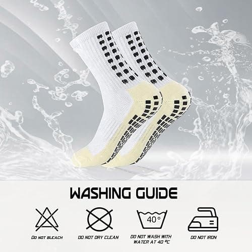 Yufree Soccer Grip Socks for Ultra Traction, 4 Pairs | Breathable moisture-wicking fabric, comfortable secure fit, wash-durable construction, built for training and games thumbnail 7