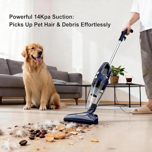 Sancorp Corded Stick Vacuum Cleaner, 3-in-1 Detachable to Handheld with 180°Left-Right Steering, 14KPA Powerful Suction for Pet Hair on Hard Floors, HEPA Filter, Lightweight with 16.4ft Long Cord thumbnail 4