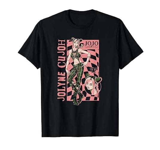 JoJo's Bizarre Adventure Jolyne Cujoh Checkerboard Anime T-Shirt - Image 1