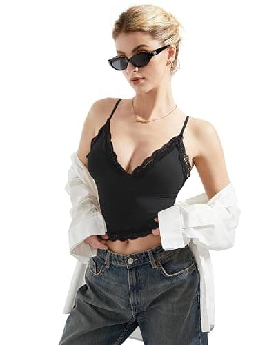 SUUKSESS Women Sexy Deep V Neck Sleeveless Fitted Basic Tops Y2K Tank Top Cami thumbnail 5