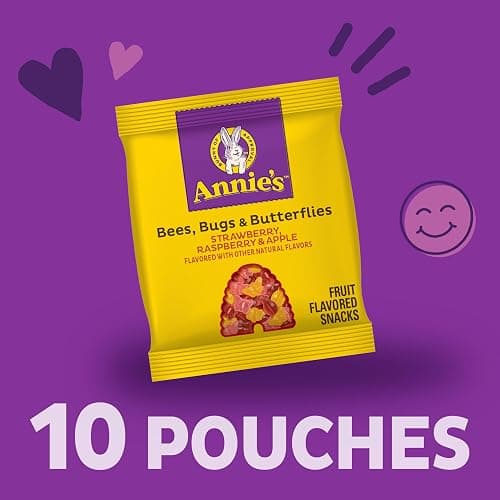 Annie's Organic Bees, Bugs, and Butterflies Fruit Flavored Snacks, 10 Pouches, 7 oz thumbnail 3