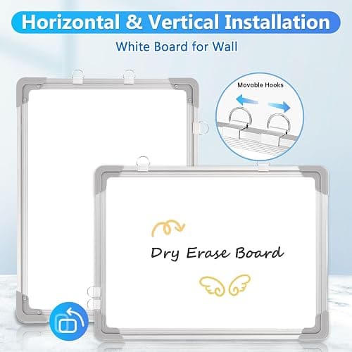 AMUSIGHT Double-Sided White Board, 16" x 12" Dry Erase Board Small Whiteboard for Wall Magnetic Hanging White Board Dry Erase for College Dorm Room, School, Home, Office thumbnail 3