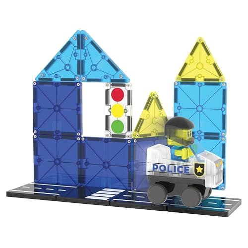 Magna-Tiles Police Patrol 20-Piece Magnetic Construction Set, The Original Magnetic Building Brand thumbnail 7