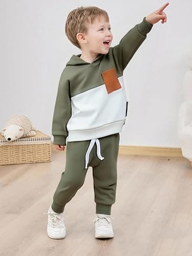LIOMENGZI Infant Baby Boy Fall Winter Clothes Outfits Hooded Long Sweatshirt Pants Set Toddler Clothes 6 12 18 24 Months 2T thumbnail 6