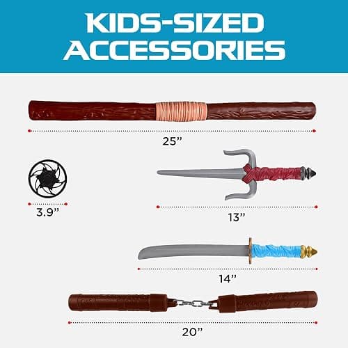 Liberty Imports Ninja Toy Weapons Kids Role Play Set with 2 Katana Swords, 2 SAIS, 4 Shuriken and Bo Staff for Children Dress Up Pretend Play Battles thumbnail 2