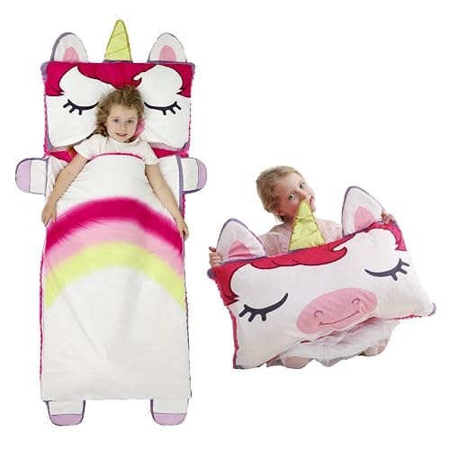 Rabtero Kids Sleeping Bag, Toddlers Nap Mat, Girls Sleeping Mat for Daycare Preschool, Slumber Bag, Pillow, Blanket 3 in 1 - Image 1
