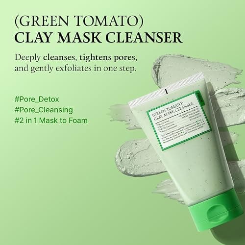 FULLY Green Tomato Pore Detox Clay Mask Cleanser, Pore Minimizing, Blackhead Care, Sebum Control, Exfoliation, Vegan, Face Wash, Sensitive Skin, Korean Skincare 4.05 fl.oz thumbnail 2