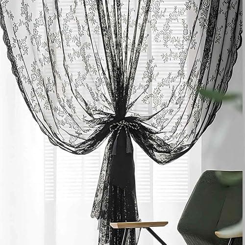 Lace Canopy Bed Curtains Set, 4 Corner Double Layer Mosquito Net (White) | Queen Bed Canopy Curtains Soft Romantic Canopy Scarf Cute Bedroom Decor for Wedding Bedroom,No Pole,Consists of 8, 39" x 79" thumbnail 7