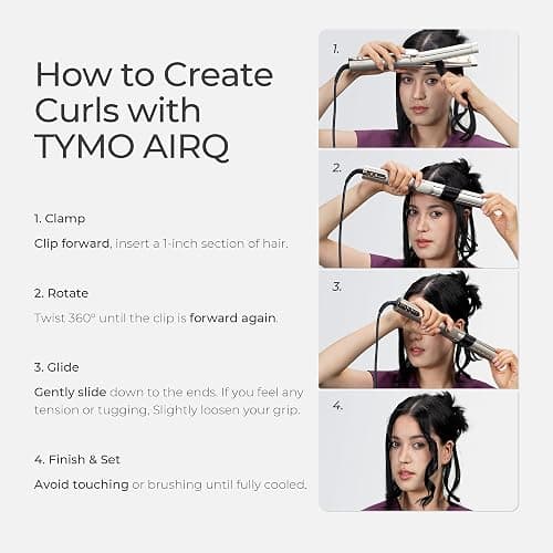 TYMO AIRQ Dual-Size Airflow Flat Iron Curling Iron 1 1/2 Inch to 2 Inch | Hair Straightener and Hair Curler 2 in 1, Beach Waves, Nano Titanium, 300 Million Ionic, Gold thumbnail 6