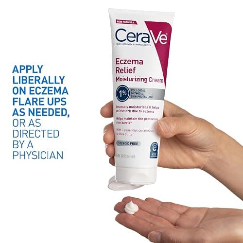 CeraVe Eczema Relief Moisturizing Cream with Colloidal Oatmeal, Shea Butter & Vitamin E For Dry Skin & Itchy Skin Relief, Steroid Free & Paraben Free, 8oz thumbnail 6
