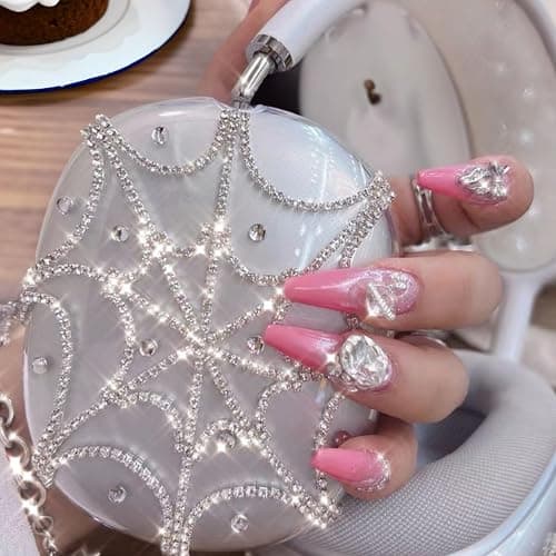 Rhinestones Spider Web AirPods Max Cover Glittering Headphones Case for Airpods Max Cute Airpod Pro Max Ear Covers Protective Accessories thumbnail 3