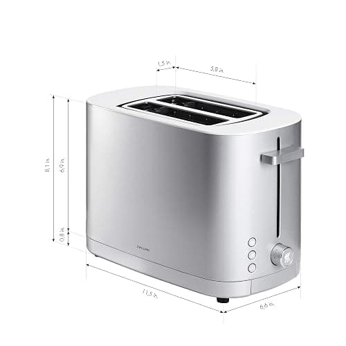 ZWILLING Enfinigy, 2-Slice Toaster, Extra Wide 1.5" Slots for Bagels and Toast, Silver thumbnail 3