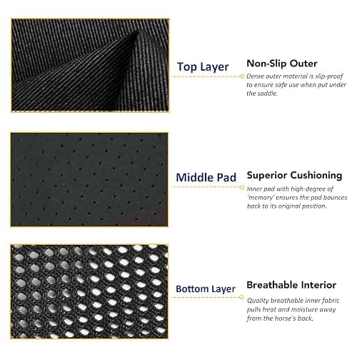 Harrison Howard Dyna-Sorb Full Shock Absorbing Memory Half Saddle Pad for Horse thumbnail 4