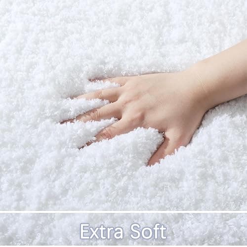 LOCHAS Bathroom Rug Runner 24x60 Inch, Soft Thick Absorbent Microfiber Bath Rugs for Bathroom, Machine Washable, Shaggy Plush Non Slip Bath Mat for Tub, Shower Floor, Quick Dry Mats, White thumbnail 3