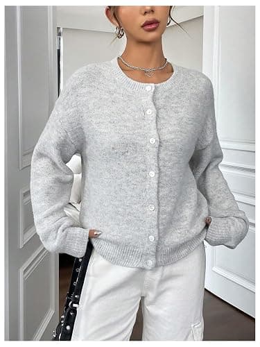 RoseSeek Women's Knit Cardigans Long Sleeve Button Dwon Lightweight Cardigan Sweaters Trendy Fall Outfits thumbnail 6