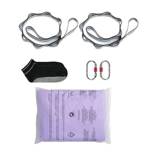 VEVOR Aerial Yoga Hammock & Swing, 4.4 Yards, Yoga Starter Kit with 100gsm Nylon Fabric, Full Rigging Hardware and Easy Set-up Guide, Antigravity Flying for All Levels Fitness Bodybuilding, Purple thumbnail 10