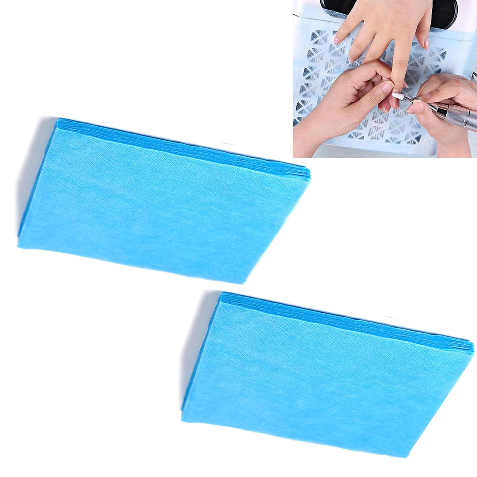 200Pcs Nail Dust Collector Filters - Breathable Non-Woven Paper for Multifunctional Nail Vacuum Accessories - Self-Resizing and Blue - Image 1
