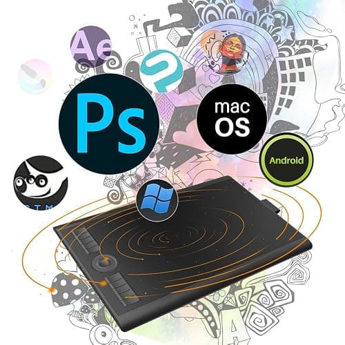 Drawing Tablet GAOMON M10K PRO 10 x 6.25 inches Large Graphic Tablet, Digital Art Tablet Supports Tilt & Radial Function with 10 Shortcut Keys, Battery-Free Stylus, Work with Mac, Windows & Android thumbnail 8