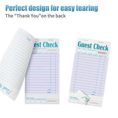 ZPARIK 6 Pack Purple Guest Checks Books for Servers Server Note Pads, Waiter Checkbook, Waitress Notepad for Restaurants, Paper Checks 50 Sheets/Pack, 300 Total Tickets thumbnail 4