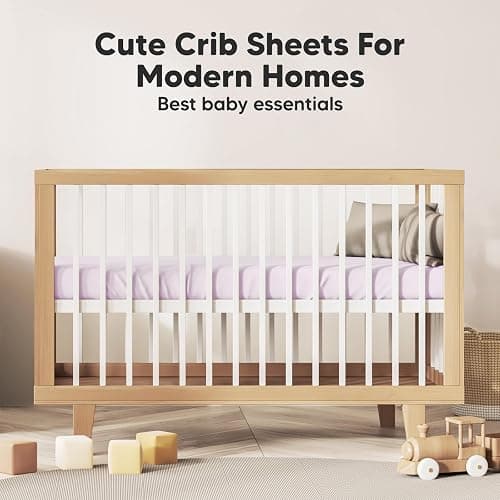 KeaBabies 2-pk Organic Cotton Crib Sheets for Boys Girls 52x28 (Thistle) | Fitted Crib Mattress Sheet Neutral, Breathable Cover for Baby Bed Set, Toddler Mattress, Soft & Cute Prints thumbnail 8