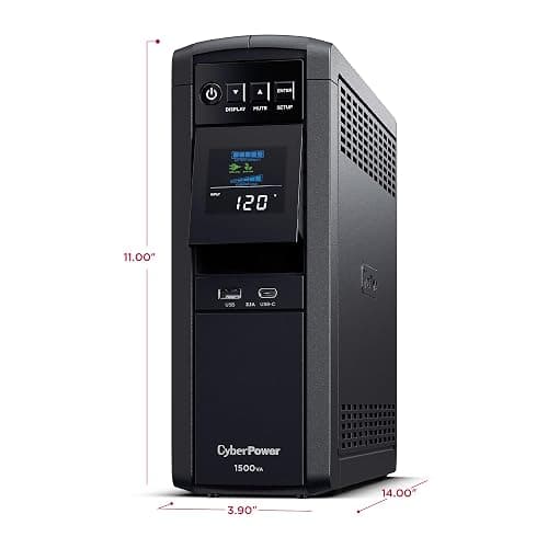 CyberPower CP1500PFCLCD PFC Sinewave UPS Battery Backup and Surge Protector | 1500VA/1000W, 12 Outlets, AVR, Mini Tower, UL Certified thumbnail 4