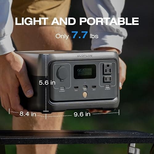 EF ECOFLOW Portable Power Station RIVER 2, 256Wh LiFePO4 Battery/ 1 Hour Fast Charging, 2 Up to 600W AC Outlets, Solar Generator (Solar Panel Optional) for Outdoor Camping/RVs/Home Use thumbnail 2