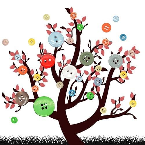 1000 Pcs Resin Buttons, Assorted Sizes Round Craft Buttons for Sewing DIY Crafts,Children's Manual Button Painting, Mixed Colors thumbnail 3
