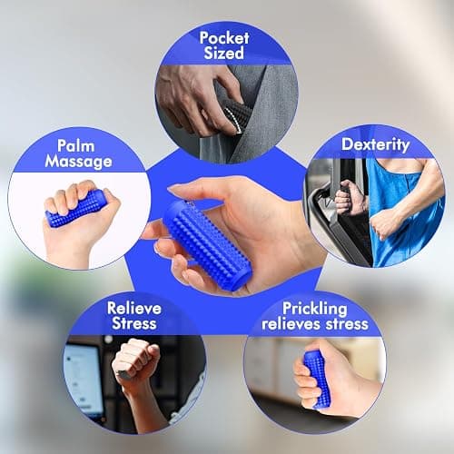 Pain Stim Fidget 2 Pack , Fidget Toys for Adults , 3D Printed Stim Sensory Toys for Stress Relief , Birthday for Men (Black & Blue 2Pack) thumbnail 6