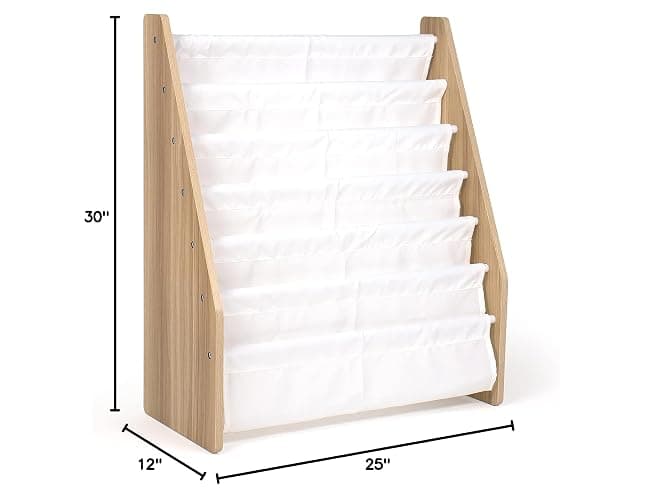Humble Crew Kids Bookshelf, 6-Tier Front-Facing Book Display Organizer, Montessori Toddler Bookcase for Playroom, Bedroom & Reading Corner, White/Natural Wood | Humble Crew thumbnail 3