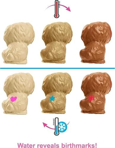Barbie Doll & Pets Set, Blonde with Mommy Dog, 3 Newborn Puppies with Color-Change Feature & Pet Accessories thumbnail 5
