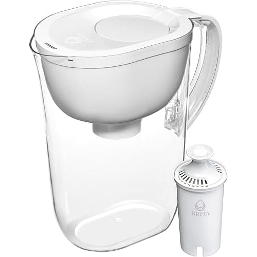 Brita Large 10-Cup Water Filter Pitcher, WQA NSF/ANSI Certified, Removes Chlorine Taste & Odor, Reduces Zinc, Copper & Mercury, 1 Standard Filter, Lasts 2 Months, Bright White thumbnail 10