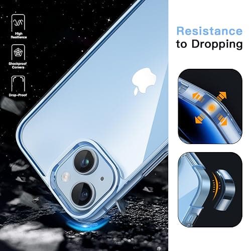 JETech Case for iPhone 14 6.1-Inch, Non-Yellowing Shockproof Phone Bumper Cover, Anti-Scratch Clear Back (Sierra Blue) thumbnail 6