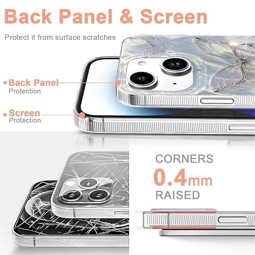I-MGAE-IN-AR for iPhone 13 Case & iPhone 14 Case Shiny Silver Butterfly Design,Trendy Cute Soft Slim Shockproof TPU Protective Phone Cases Cover for Women Girls Aesthetic Glitter,iPhone 14/13 6.1" thumbnail 5