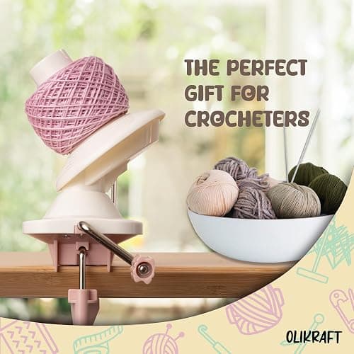 Olikraft Manual Yarn Winder | Yarn Ball Winder, Roller, Baller Crochet Spinner for Crocheting | Clamp for 1 3/4" Surfaces | Create Cakes up to 4oz thumbnail 7