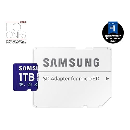 Samsung PRO Plus microSD Memory Card + Adapter, 1TB MicroSDXC, Up to 180 MB/s, Full HD & 4K UHD, UHS-I, C10, U3, V30, A2 for Android Phones, Tablets, GoPRO, DJI Drone, MB-MD1T0SA/AM, 2024 thumbnail 2