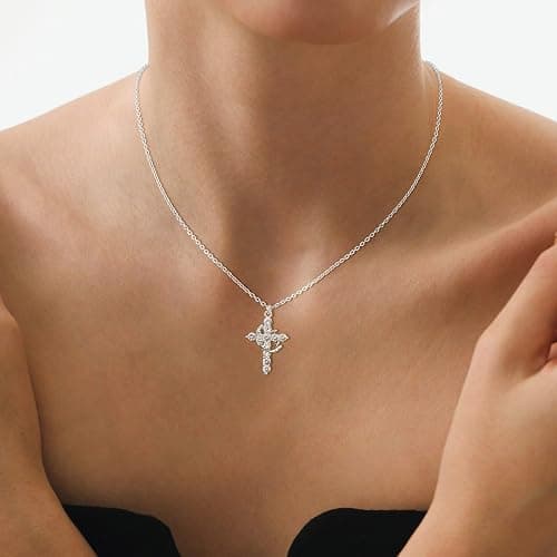 Robaice Upgraded Crown Cross Necklace for Women, 14K Gold Plated Crown Cross Pendant Necklace, Non-Tarnish Faith Jewelry for Women, Christian Religious Gifts for Her thumbnail 9
