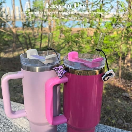 Amreich Olivia Singer Straw Toppers 10mm Silicone Straw Cover Caps | 6PCs Olivia Merch 0.4in Straws Accessories Compatible with Stanley 2.0 30 40 Oz Tumblers Gifts for Fans Women Girls thumbnail 6