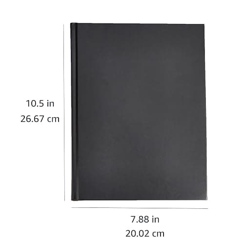 Amazon Basics Professional Hardcover Writing Journal for Journaling and Note Taking, Sturdy, Perforated Pages, 10.5 x 7.5 inches, Black, 2-Pack thumbnail 3