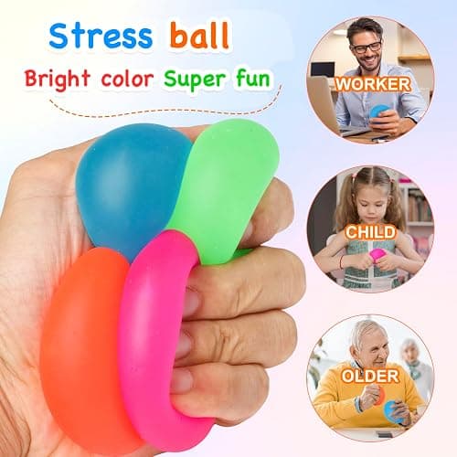 6pack Squishy Stress Balls for Adults Kids Fidget Toys, Sensory Malt Sugar Ball Anxiety Stress Relief Squeeze Toys, Slow Rising Toys for Classroom Boys Girls Party Favors thumbnail 3