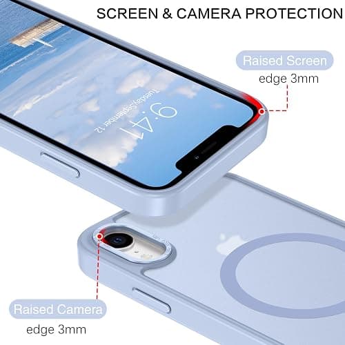 BENTOBEN Case for iPhone XR Case, [Compatible with MagSafe] Slim Translucent Matte Magnetic Shockproof Protective Anti Slip Women Men Cover Case for iPhone XR 6.1", Light Blue thumbnail 3